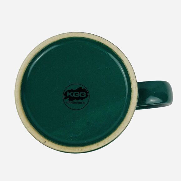 Vintage 80s KGG Handarbeit Green Mug Woman Germany Nagel Car Duesenberg Art Deco - Picture 7 of 10
